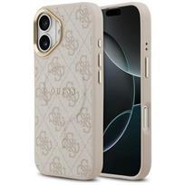 Dėklas Guess PU Leather 4G Gold Frame MagSafe Apple iPhone 17 rožinis