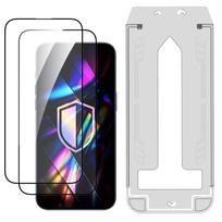 LCD apsauginis stikliukas (2 vnt.) su aplikatoriumi 3mk Hardy Hardura 9H Apple iPhone 15 Pro juodas