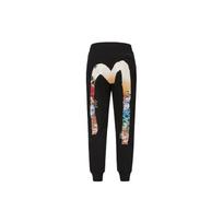 Evisu Thunder God And Wind God Large M Print Sweatpants Men Bottoms Black 2ESHTM1SP401XX L