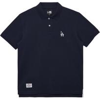New Era MLB Los Angeles Dodgers Logo Pattern Short Sleeve American Polo Shirt Unisex polo shirts Navy-Blue 14341335 S