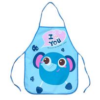 Kids Apron for Cooking Painting Housework Children Cartoon Waterproof Sleeveless Smock Blue