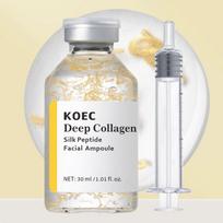 KOEC giluminis kolageno ir šilko ampulės serumas 30ml - Anti-senėjimo, stangrinantis, drėkinantis veido priežiūros priemonė 30ml