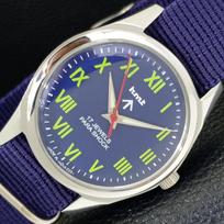 HAND-WINDING VINTAGE HMT INDIAN MENS BLUE COLOR DIAL WATCH a441061-4