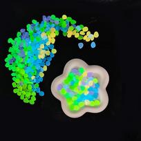 1cm Luminous Pebbles for Garden, Fish Tank, and Aquarium Landscaping - Glowing Fluorescent Stones. Light Blue Green Mix