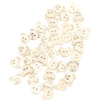 20 vnt meškiuko pakabukai 2 skylučių medžio siuvimo sagos vaikams 13x11mm 40pcs