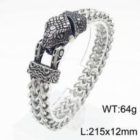 Titanium Steel Viking Bracelet for Men Eagle Head Snake Head Retro Hand Jewelry Accessories 12mm width 20cm long
