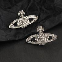 Planet Saturn Gold Silver Color Pierced Stud Earrings For Women sidabras