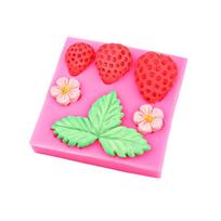 Strawberry Flower Leaf Fondant Silicone Mold Cake Decorating Tool Sugarcraft Chocolate Gumpaste Mold Resin Clay Tool one size