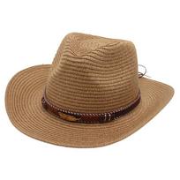 Ethnic Style Western Cowboy Straw Hat Spring And Summer New Tibetan Style Tibetan Top Hat Cycling Camping Foreign Trade American Hat One size