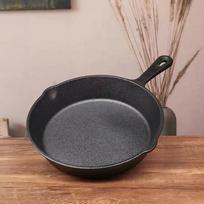 Uncoated Cast Iron Frying Pan Set black