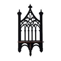Gothic Throne Wall Floating Shelf Black Wooden Wall Mount Display Shelf Decoration Living Room Bedroom Bathroom Storage Rack juoda