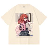 230 Gsm 100% Cotton Bocchi The Rock V2 Kita Print Unisex Heavy Cotton T Shirt XS abrikosas