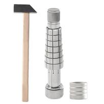 Rings Stretcher Extender for Wedding Band and Jewellery 7-Section Rings Shaping Amplifier Rings Amplifier with Hammer sidabras