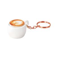 Adorable Coffee Cup Keychain Featuring Stress Relief Press Mechanism for Relaxation During Work or Study Crafted from Premium Resin and Alloy