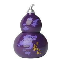 Smooth Lucky Gourd Ornaments Solar Energy Wealth Gourd Figurine Lucky Gourd Statue  Living Room violetinė