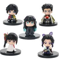 5-15pcs Q Version Demon Slayer Sitting Ghost Doll Tanjiro Nidouzi Inosuke Zenizu Figural Toys PVC Collection Decor Model High Quality Gifts