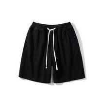 Elastic Half Length High Waist Thin Small Denim Shorts High Quality Slimming Look [Black 4XL