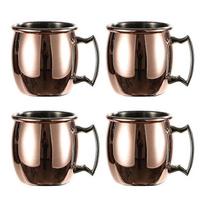 4x variniai puodeliai Moscow Mule, (4 vnt. rinkinys) Kietos varinės puodeliai, rankų darbo - 60ml