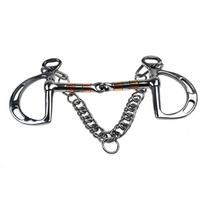 Secure Double Chain Equestrians Bit Stainless Steel Construction for Weatherproofed Horse Training Accessories