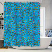 Vibrant Underwater Fish Shower Curtain Bath Decor With Blue Backgrounds For Home Decoration Easy Installation In Bathroom W60H190(CM)-1 Pcs