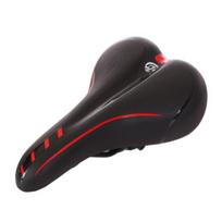 Bicycle Saddle Soft Comfortable Shock Absorption Ergonomic Curved Seat Hip Protection Waterproof Faux Leather Bike Seat Cushion Bike Accessories raudona