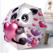 1pc Sturdy 8-Bone Auto Umbrella, Giant panda Umbrella, Digital Printed, Foldable Umbrella for On-the-Go Outdoor Use