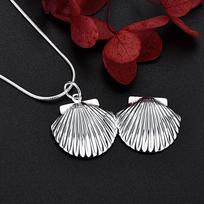45-60cm 925 Sterling Silver Seashell Photo Frame Necklace Bracelet Jewelry Set for Women Men Wedding Gift TRENDY 20CM AND 45CM