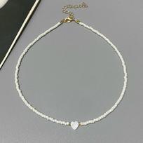 1 vnt. Naujas Nature Shell Love Heart Choker karoliai mergaitei Pavasario vasaros mados maži spalvingi stiklo karoliukai karoliai dovana draugui