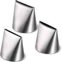 3 dalių itin dideli glaistymo antgalių rinkinys - Dydžiai 200#, 201#, 202# tortų ir kremų dekoravimui 3-piece Extra Large Piping Set gray