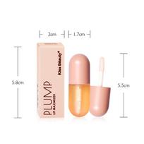 Kiss Beauty Lūpų putlintojas: Sieną kertantis lūpų blizgis su drėkinančiu lūpų aliejumi pilnesniems lūpų kontūrams beige