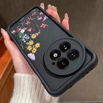 Spalvingas mažų gėlių rašto telefono dėklas OnePlus 13 13T 12 13R 12R 11R 5G telefonams, minkštas silikoninis TPU galinis dangtelis OnePlus Ace 5 3 2 telefonams OnePlus Ace 2 vyno raudonos spalvos