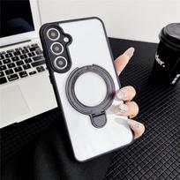 Prabangus magnetinis laikiklis telefono dėklas Samsung S25 S24 S23 S22 Ultra Plus S20 S21 FE Edge skaidrus akrilinis stovas galinis dangtelis For Samsung S25Edge