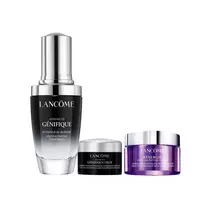 Veido priežiūros rinkinys Lancome: Advanced Genifique serumas brandžiai odai, 20 ml + Advanced Genifique drėkinantis paakių kremas, 5 ml + Rénergie HPN 300-Peptide kremas brandžiai odai, 15 ml