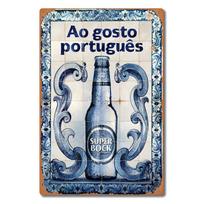 Racing Series Illustration Super Bock Ao Gosto Portugues Rustic Wall Decor Metal Tin Sign Vintage Decor for Pub Funny 20x30cm（7.8x11.8inch）