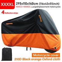 Atsparus vandeniui ir UV spinduliams motociklo uždangalas Lauko ir vidaus paspirtuko apsauginis uždangalas Su 4 atspindinčiomis juostelėmis 210D 4XL black