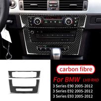 For BMW E90 E92 E93 3 Series 2005-2012 2PCS Interior Accessories Real Carbon Fiber Car Center Console CD AC Panel Cover E