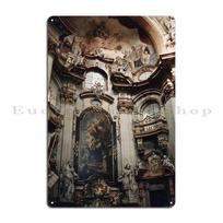 Ancient Royal Church Gold Paintings Metal Plaque Poster Personalized Club Party Living Room Designing Tin Sign Poster 20x30cm