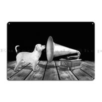 Vintage Red Record Label Clock His Master’s Voice You Know It By This Metal Plaque Designer Painting Kitchen Bar Tin Sign Poster 20x30cm