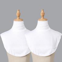 2Pcs Solid Color Modal High Nack Fake Collar Soft False Collar For Women Solid Color Elastic Jersey Detachable Collar