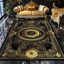 European Luxury Washable Black Large Area Rugs Marble Decoration Home Sofa Living Room Carpet Bedroom Non-slip Plush Floor Mats 60*90cm