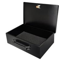 Portable Key Lock Safe Box black
