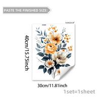 Self-adhesive Simple Floral Wall Stickers for Living Room Bedroom Background Home Decor