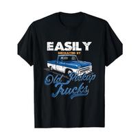 European sizes Men'S Casual Old Pickup Truck Pattern Letter Print T-Shirt | Short Sleeve, Crew Neck, Medium Stretch Fabric S juoda