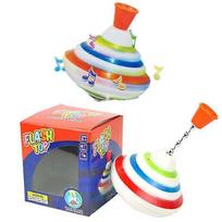 Spinning Tops Toy Funny Music Light Gyro Toy Hand Push Down Spinner Top