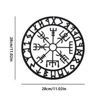 Metal Viking Wall Decor,Nordic Wall Art for Bedroom Living Room Home,Black Distressed Metal Compass Artwork