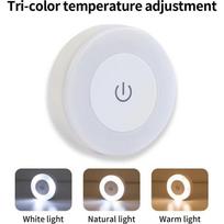 Energy Saving Led Touch Sensor Night Lights USB Rechargeable Wall Light Room Aisle Bedroom Round Portable Night Lamp 1PC