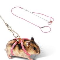 New Small Pet Adjustable Soft Strap Leash Bird Parrot Mouse Hamster Ferret Rat Pet Pig Leash Leash Home Pet Supplies rožinė