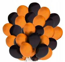 Juodų, Oranžinių Balonų Rinkinys 50 Vnt.