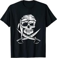 Pirate Costume pirate flag skull captain pirate Classic Tee T-Shirt Size M-3XL S įvairiaspalvis