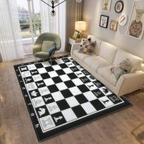 Living Room Rug Chess Theme Carpet Non-Slip Soft Easy To Clean Durable Intellectual Stylish Board Game Decor Area Home Decor Mat 40X60cm